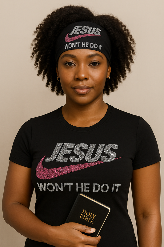 "Jesus Wont He Do It" RHINESTONE Tee"