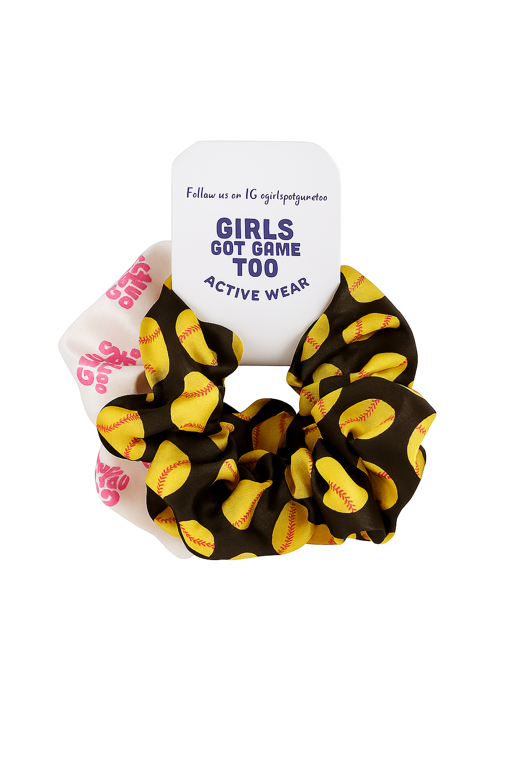 "Game Ready, Hair Up. Unstoppable." Sport scunchies made for girls who dominate on and off the field"